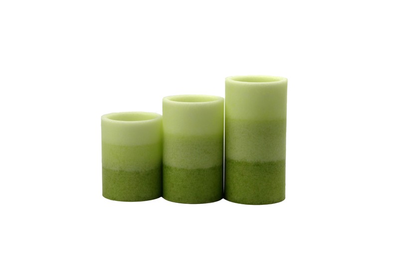 Set of 3 Mottled Pillar Candle,battery Operated