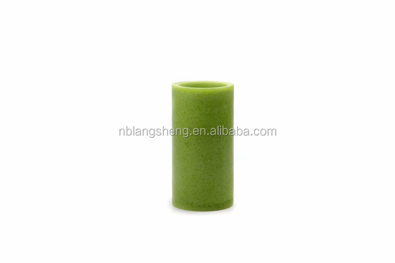 Green LED Candle with Mottled Surface,flat Top,party Candle
