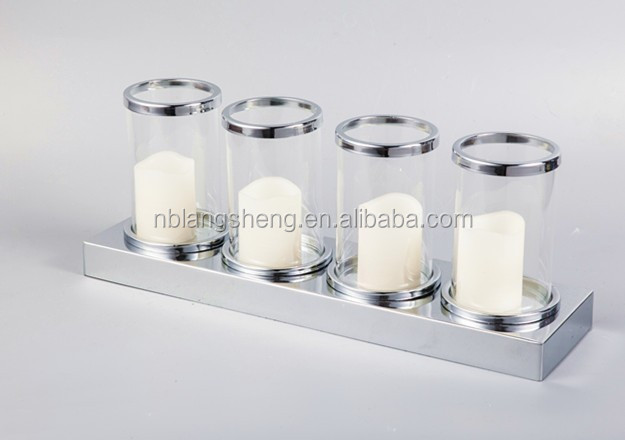 Silver Metal Candle Holder Glass Candle Holders Lanterns