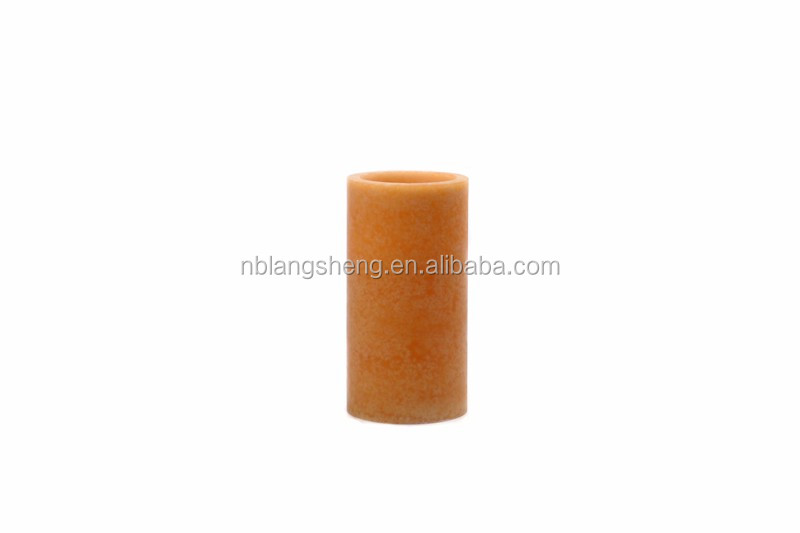 LED Candle with Mottled Surface,melted Top,orange Color,for Home Decoration