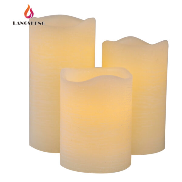 Wholesale home decoration wax smokeless flameless moving wick pillar led electric candles with timer - Image 2