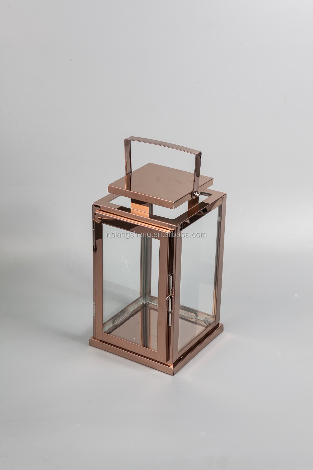 Square Stainless Steel Lantern for Home Decoration