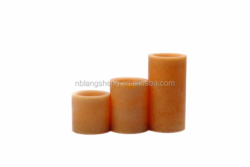 LED Candle with Mottled Surface,melted Top,orange Color,for Home Decoration