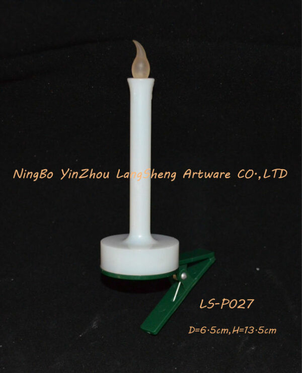 Plastic LED taper candle with clip