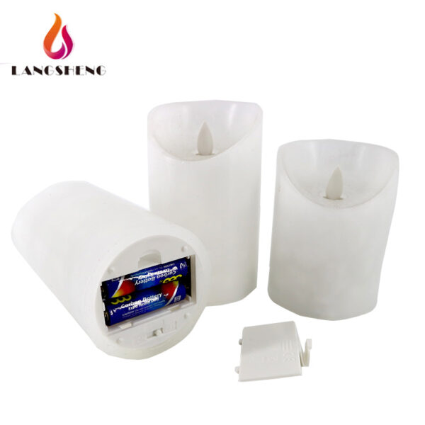 Top selling wholesale custom gift set wedding favor remote function led moving flame candles light with real flame - Image 5