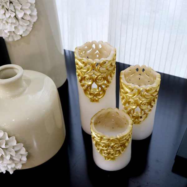 New design fashion gift sets electric paraffin carving memorial decorative light wedding flameless led candles - Image 6