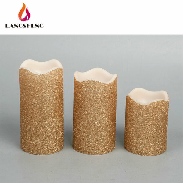 OEM Customised New style sparkling giant LED electronic tall glitter wax flameless pillar candles for christmas decorations - Image 4