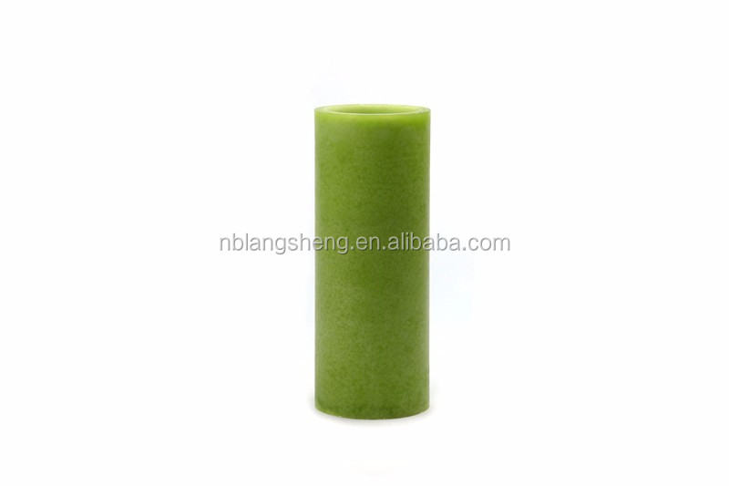 Green LED Candle with Mottled Surface,flat Top,party Candle
