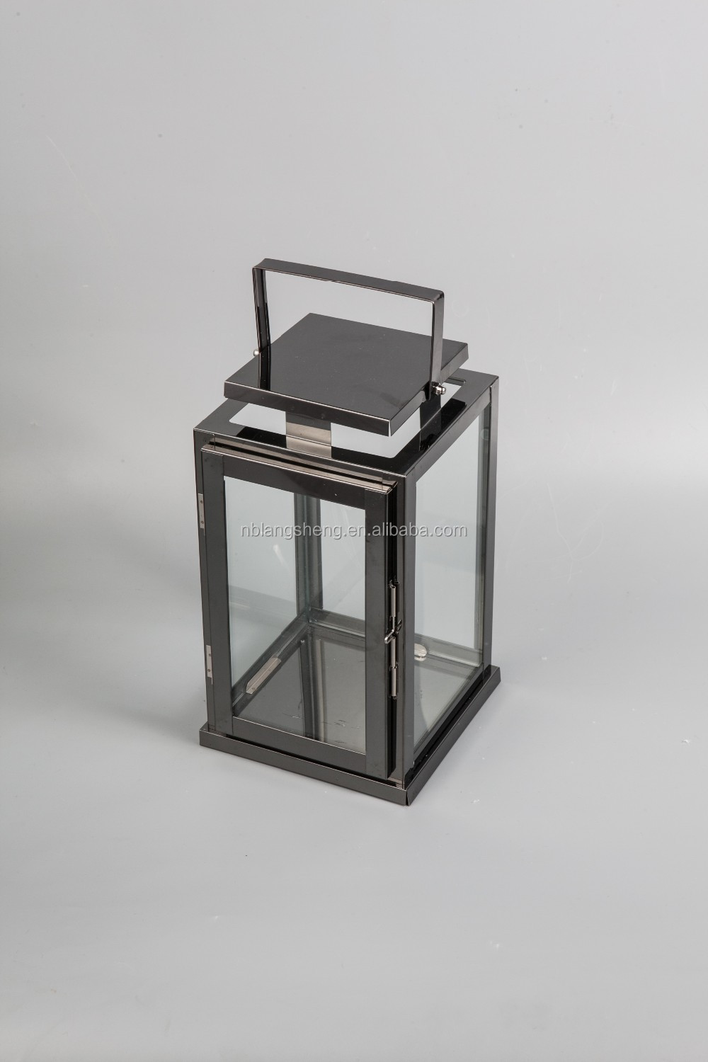 Square Stainless Steel Lantern for Home Decoration
