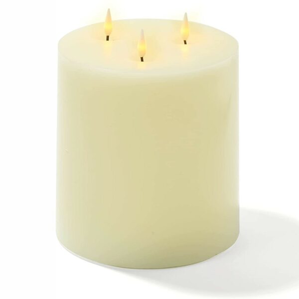 Wholesale pure whiteness large battery operated 3 wick led candle