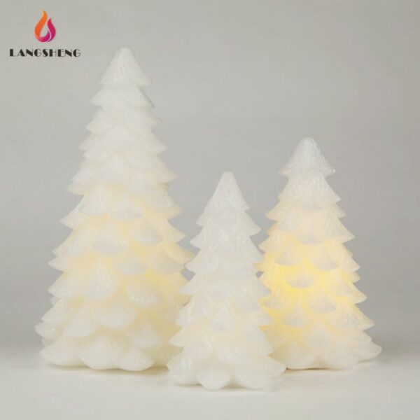 Battery wax wireless christmas tree shape led flameless party christmas candle light - Image 4