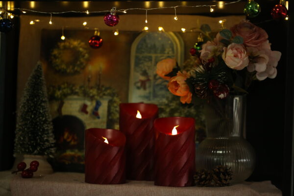 Christmas decoration led candle red electric pillar candle wedding  led candle - Image 4