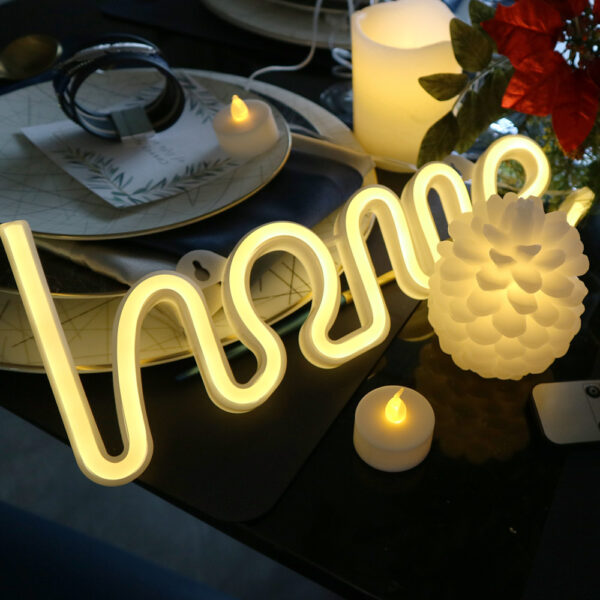 Battery powered home shaped decorative plastic led flex neon wedding sign - Image 2