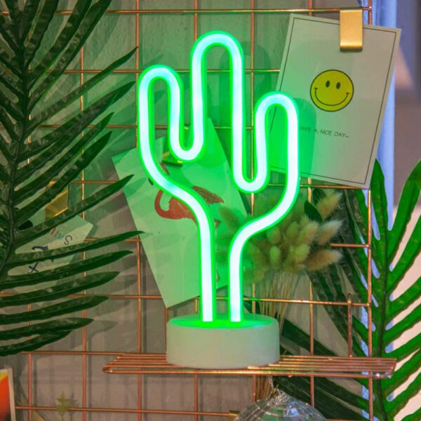 Cactus custom flexible usb battery powered operated rgb flex led strip neon sign light for rooms - Image 2