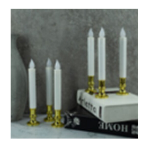 Professional factory supply led flameless window battery operated with gold removable candle holders