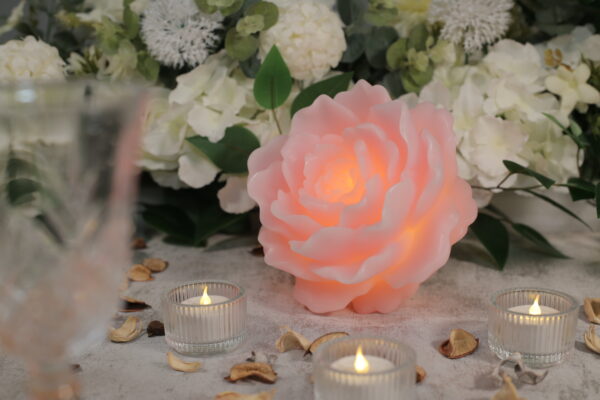 Decorative moving wick battery operated plastic flower led candle for party - Image 3