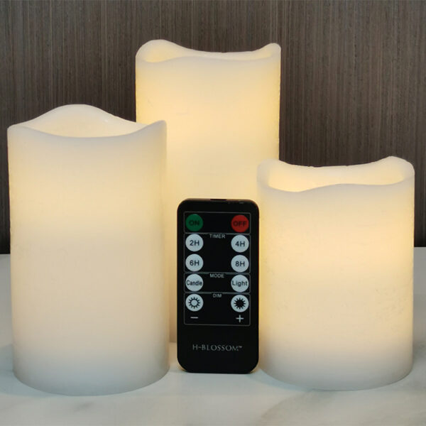 Flameless Candles Battery Operated White Real Wax Pillar, LED Candles with 10 Key Remote - Image 6