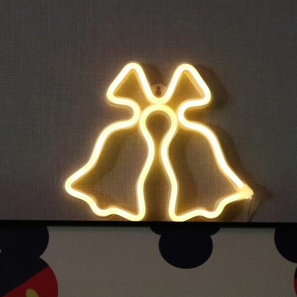 Hot sale battery usb wall jingle bells christmas decoration led neon light for party - Image 4