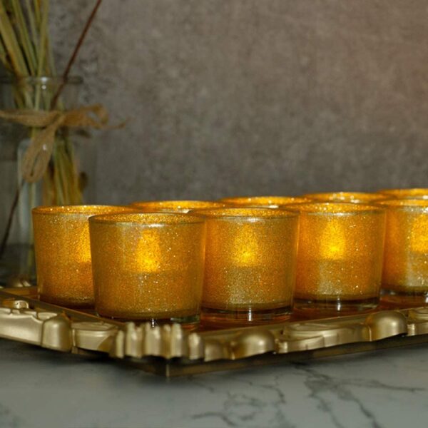 Hot sale gold votive candle holders with tea light decorative for birthday