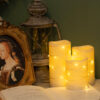 Hot sale string lights custom Ivory Real Wax Pillar decorative lamps led candle set - Image 4