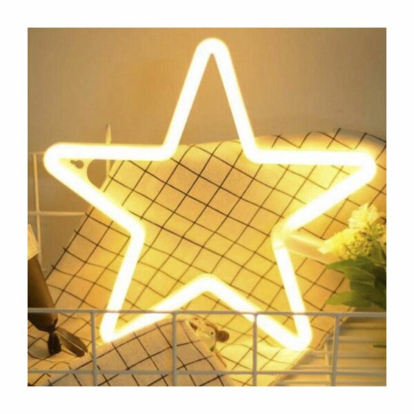 Hot selling  powered plastic star LED neon light sign with a mounted