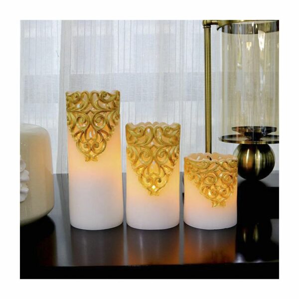 New design fashion gift sets electric paraffin carving memorial decorative light wedding flameless led candles