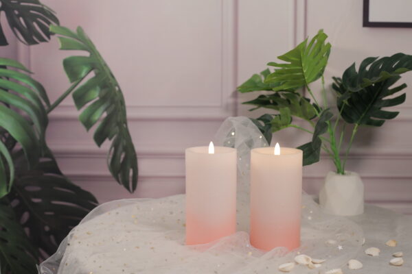 Light pink led wax candle decorative wedding moving flame led candle - Image 4