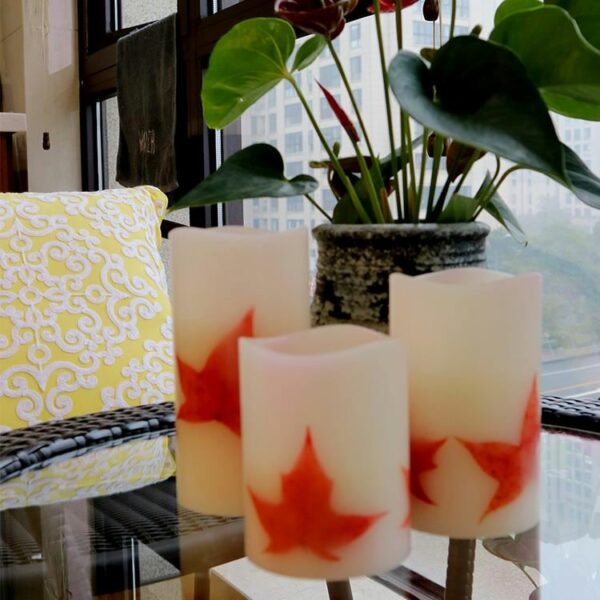 High quality fragrance paraffin electric paraffin wax wedding birthday candle with dry leaf - Image 5