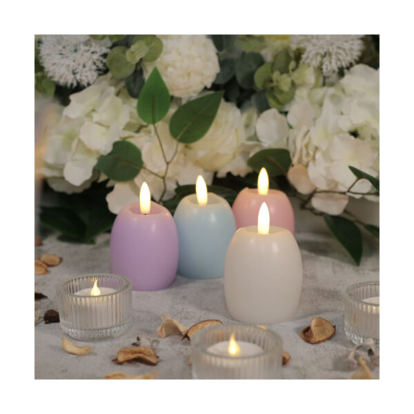 Easter egg Battery Operated wax led candle 3D wick pillar led flameless candles