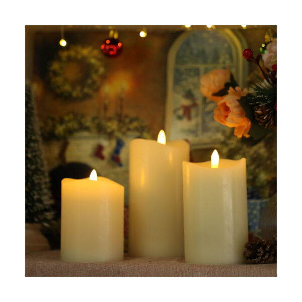 Hot selling Christmas decorative candle moving wick led candles with remote