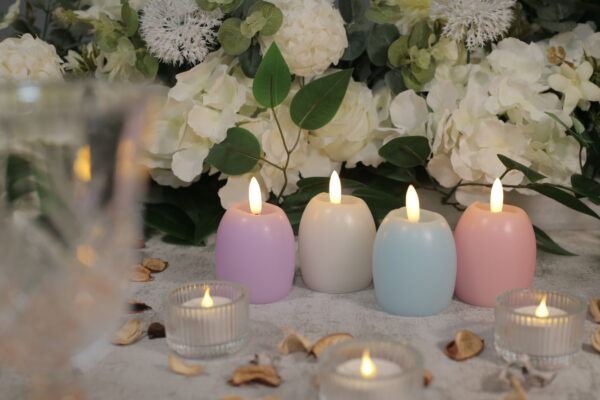 Easter egg Battery Operated wax led candle 3D wick pillar led flameless candles - Image 3