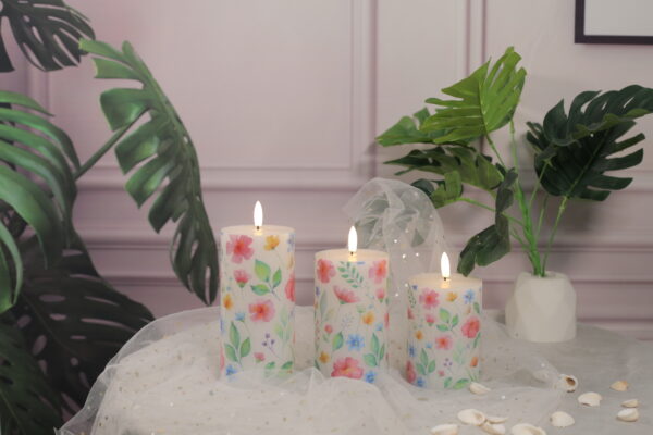 Wholesale flameless candle warm white  led candle light with spring flower - Image 4