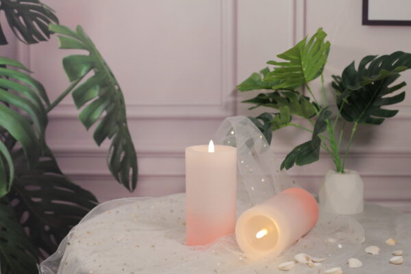 Light pink led wax candle decorative wedding moving flame led candle - Image 5