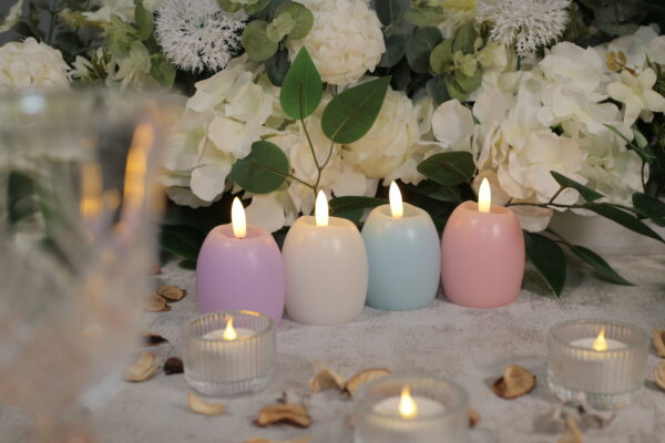 Easter egg Battery Operated wax led candle 3D wick pillar led flameless candles - Image 2