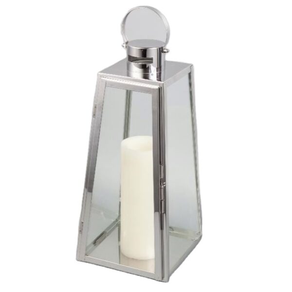 S/3 stainless steel silver lantern