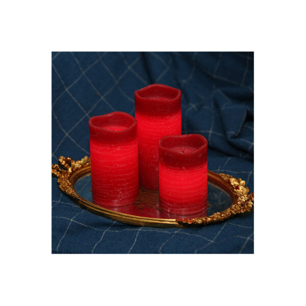 New arrival 3 per set Christmas Decoration plastic bougies battery red flickering flameless led candle