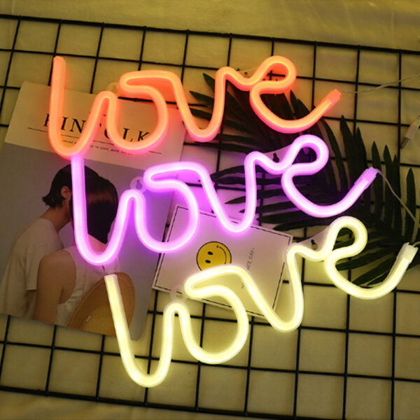 Love letter high quality plastic desktop cafe acrylic custom led neon lights - Image 6