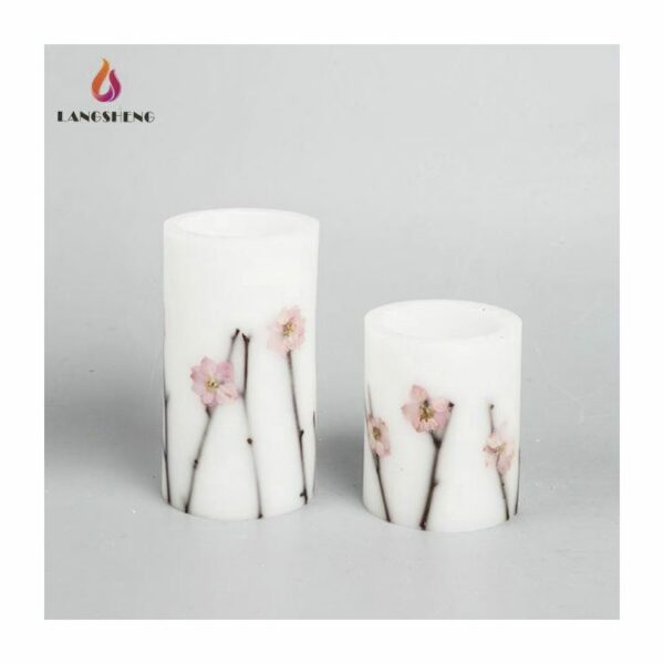 High quality widely use scented wax candles gift sets with dried flowers