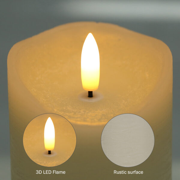 New arrival 3 per set key remote plastic bougies battery paraffin wax flameless led candle - Image 5