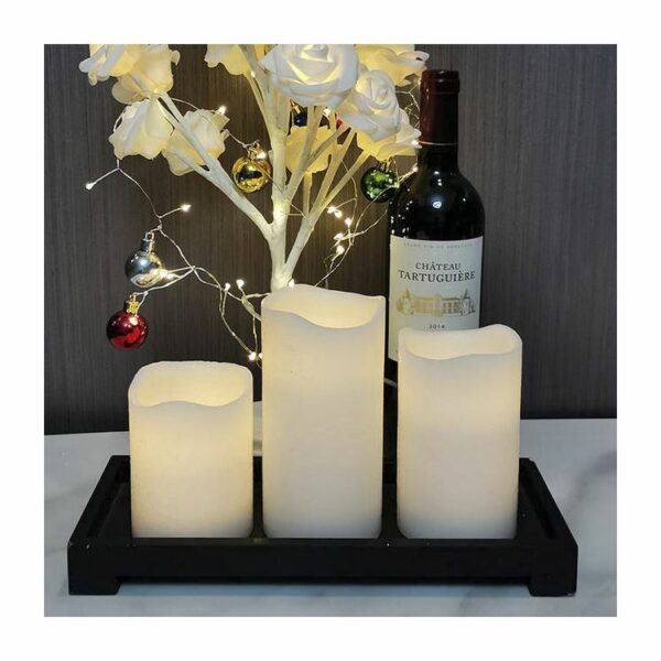 Flameless Candles Battery Operated White Real Wax Pillar, LED Candles with 10 Key Remote