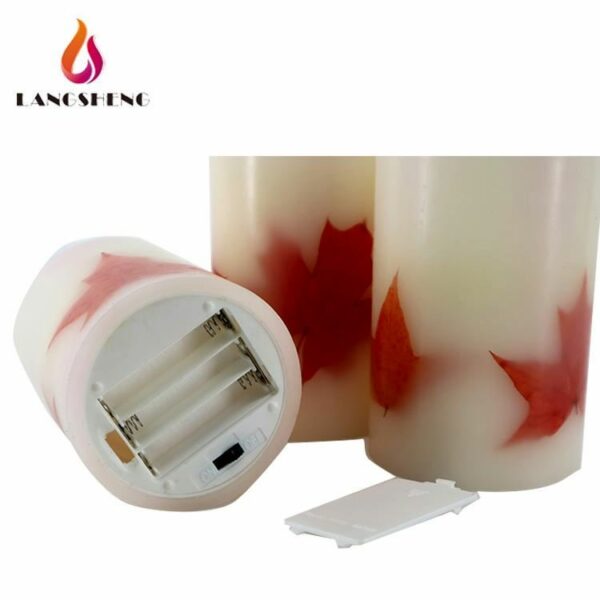 High quality fragrance paraffin electric paraffin wax wedding birthday candle with dry leaf - Image 3