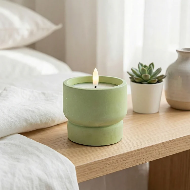 High Quality Widely Scented Wax Candles Gift Sets Hourglass Shaped Cement Led Candle Battery Operated