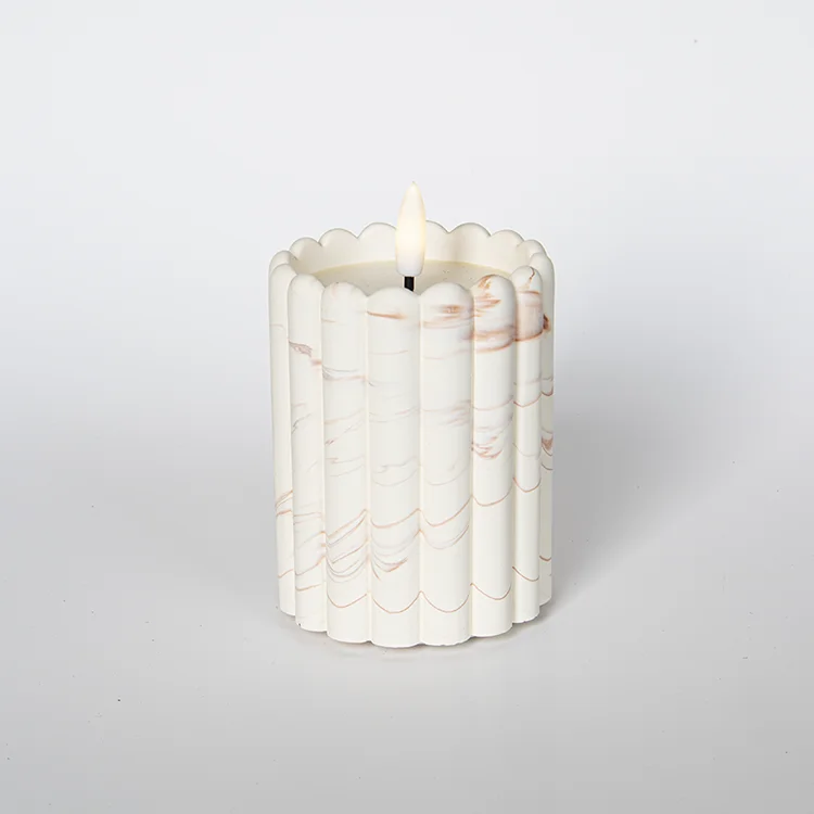 Fence-shaped Gypsum Water Transfer Bullet-shaped LED Candle LED Electronic Candle