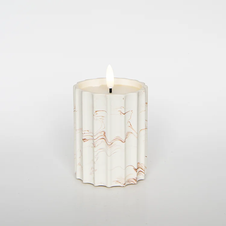 Vertical Rhombus-shaped Gypsum Water Transfer Bullet-shaped LED Candle LED Electronic Candle