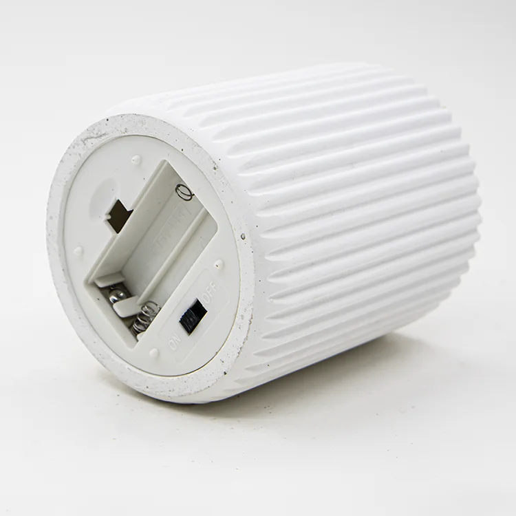 LED Cement Electronic Candle Warm  White Battery Operated Flickering Flameless Cement Led Candle for Home Decoration