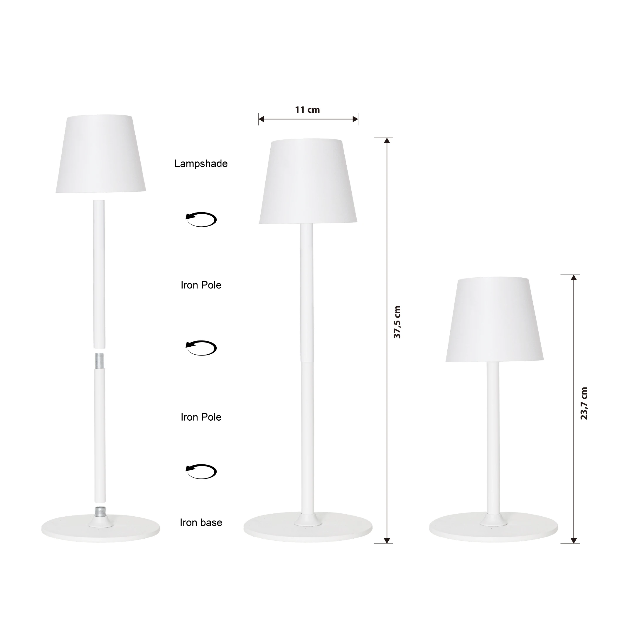 Modern Cordless Night Lamp Rechargeable Touch Dimming Portable  Metal Shell Table Lamp