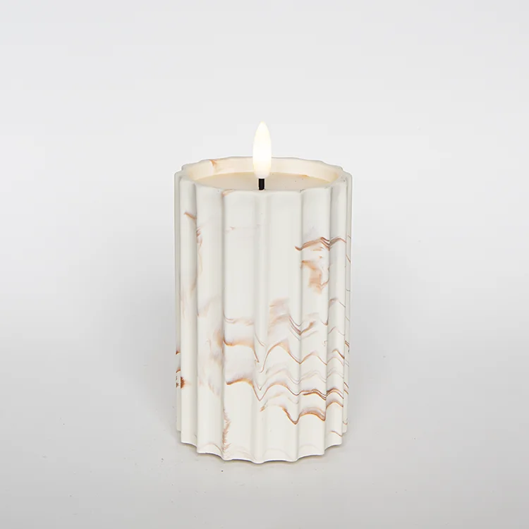 Vertical Rhombus-shaped Gypsum Water Transfer Bullet-shaped LED Candle LED Electronic Candle