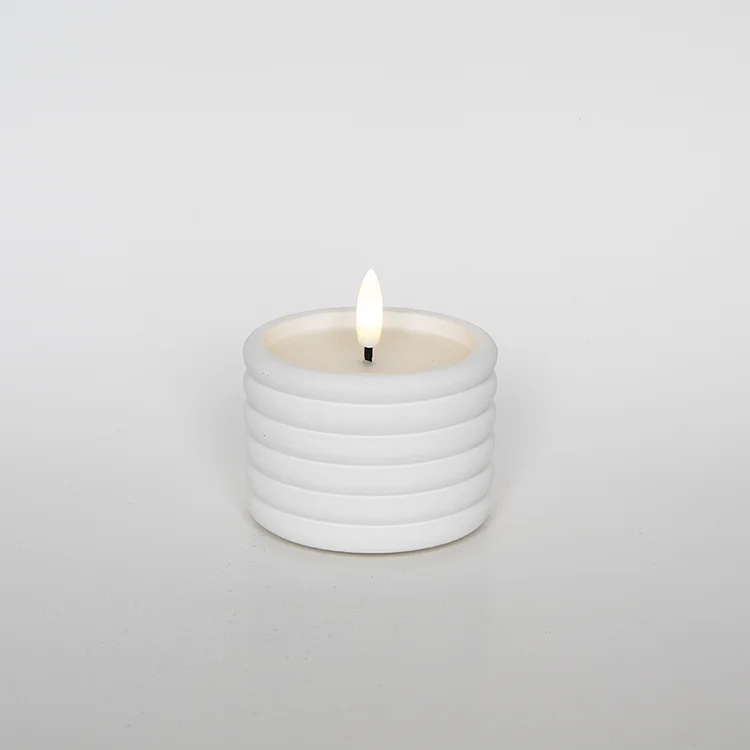 Lunar Texture Art Candle Electronic Ceramic Ring-shaped Threaded Bullet-shaped LED Candle LED Electronic Candle