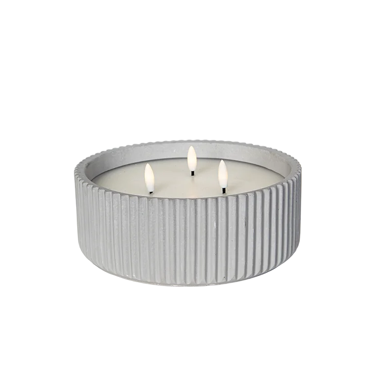 Wholesale Custom Logo Modern Concrete Casing LED Flameness Electronic Candle for Christmas Wedding and Home Decoration