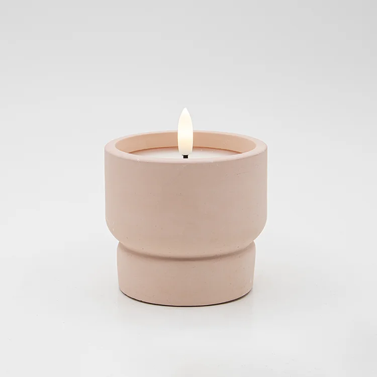 High Quality Widely Scented Wax Candles Gift Sets Hourglass Shaped Cement Led Candle Battery Operated